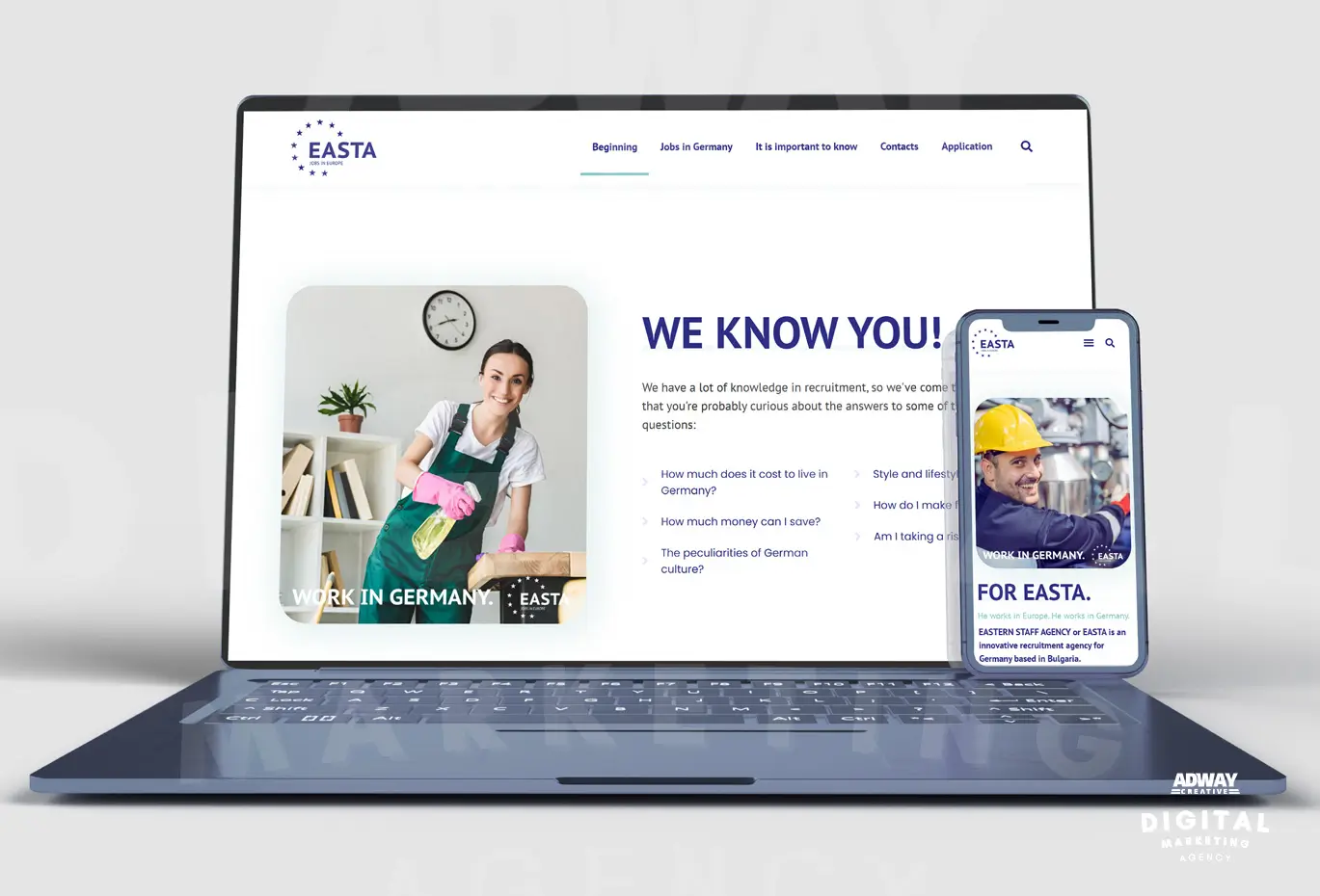Redesign service of corporate website for Easta-Jobs