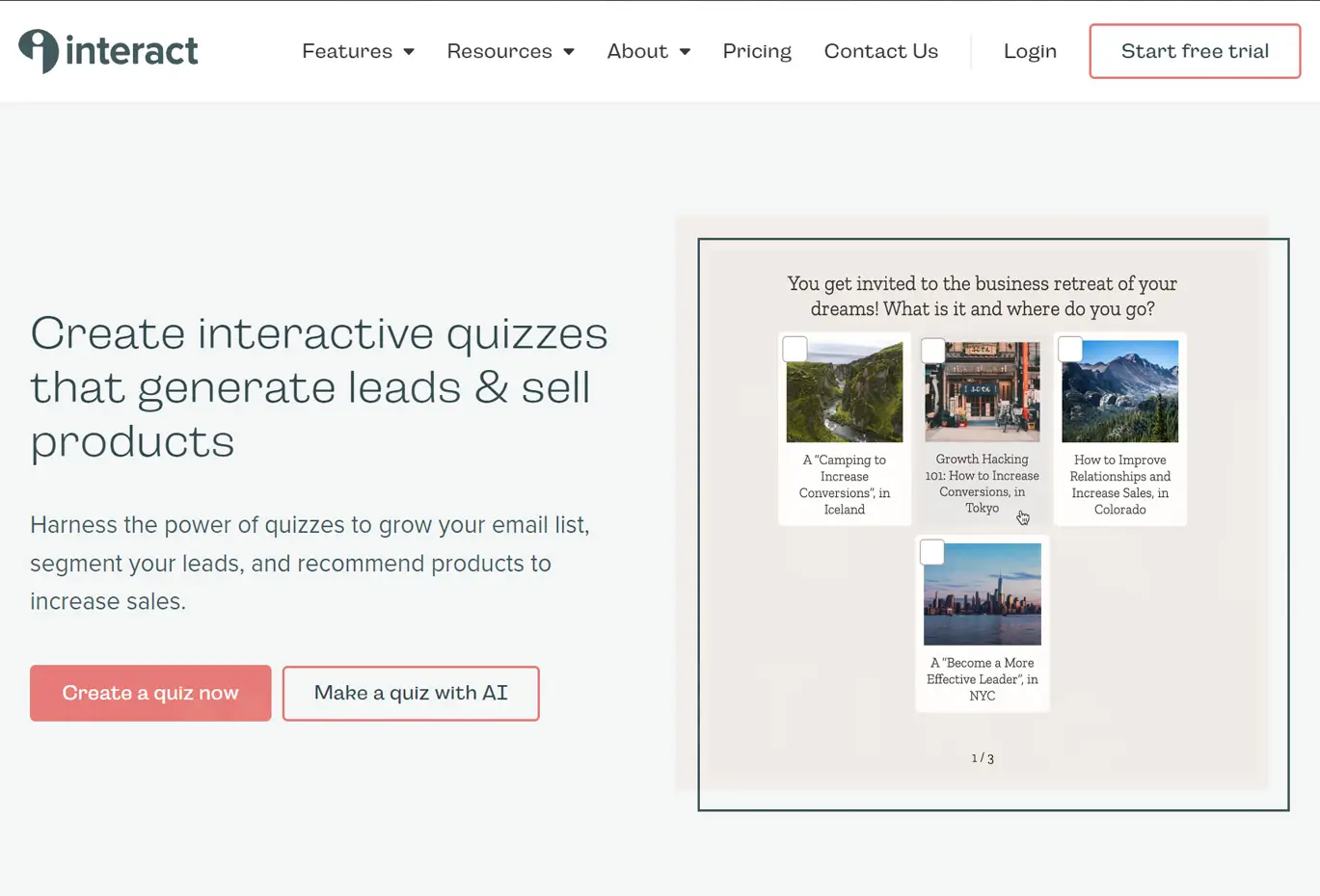 Interact simplifies quiz creation with customizable templates